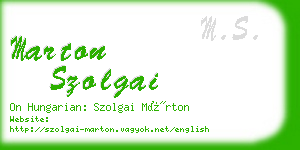 marton szolgai business card